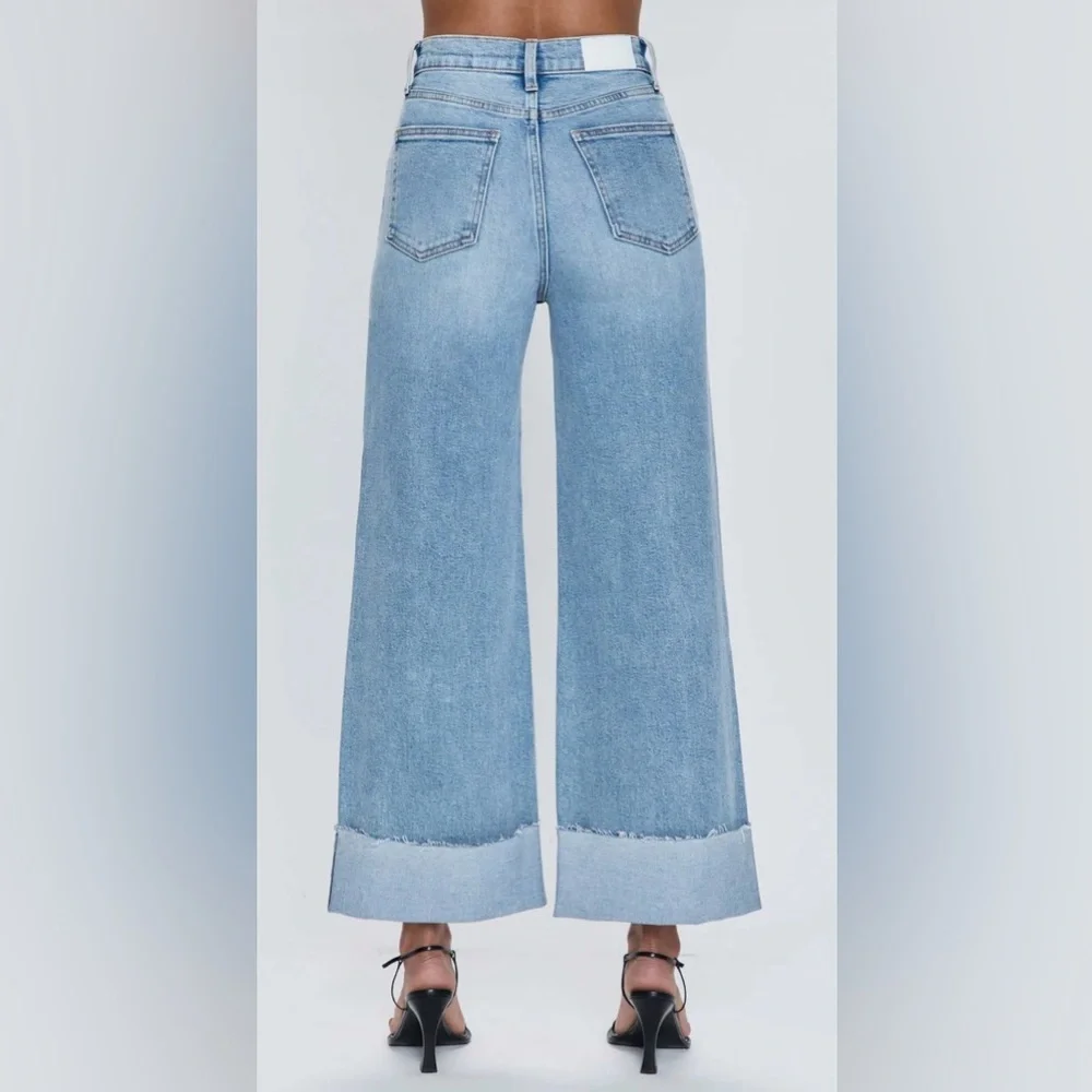 Pistola Lana Raw Hem Ankle Wide Leg Jeans Snowcat - Picture 10 of 12